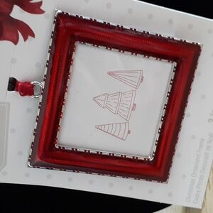 NWT Red & Silver Holiday Ornament Frame RR102